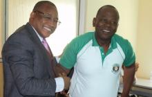 From L - R: H.E. Dr. Jeremias Furtado, ECOWAS Commissioner for Human Resources and Mr. Mahama Kappiah, Executive Director of ECREEE From L - R: H.E. Dr. Jeremias Furtado, ECOWAS Commissioner for Human Resources and Mr. Mahama Kappiah, Executive Director of ECREEE