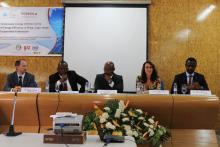 From L - R: Mr. Hannes Bauer, Renewable energy Expert ECREEE, Mr. Mahama Kappiah, Executive Director of ECREEE, H.E. Humberto Brito, Minister of Energy of Cabo Verde, Adriana Nunes, representative of GIZ and Mr. Alois Mhlanga, representative of UNIDO From L - R: Mr. Hannes Bauer, Renewable energy Expert ECREEE, Mr. Mahama Kappiah, Executive Director of ECREEE, H.E. Humberto Brito, Minister of Energy of Cabo Verde, Adriana Nunes, representative of GIZ and Mr. Alois Mhlanga, representative of UNIDO