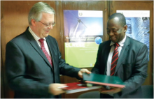 L-R: Mr. Philippe Barbry, Ambassador of France; Mr. Mahama Kappiah, ED of ECREEE