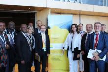 From L - R: Kokouvi Edem NTsoukpoe - partner 2ie Burkina, Ababacar Thiam - partner Anta Diop University, Senegal Mahama Kappiah – Executive Director of ECREEE, Werner Weiß - AEE INTEC and TA, Brigitte Oeppinger - Austrian Ambasssador in South Africa, Wolfgang Moser - Austrian seconded expert to SADC, Robert Zeiner - head of international programs, ADA Austrian Development Agency From L - R: Kokouvi Edem NTsoukpoe - partner 2ie Burkina, Ababacar Thiam - partner Anta Diop University, Senegal Mahama Kappiah – Executive Director of ECREEE, Werner Weiß - AEE INTEC and TA, Brigitte Oeppinger - Austrian Ambasssador in South Africa, Wolfgang Moser - Austrian seconded expert to SADC, Robert Zeiner - head of international programs, ADA Austrian Development Agency